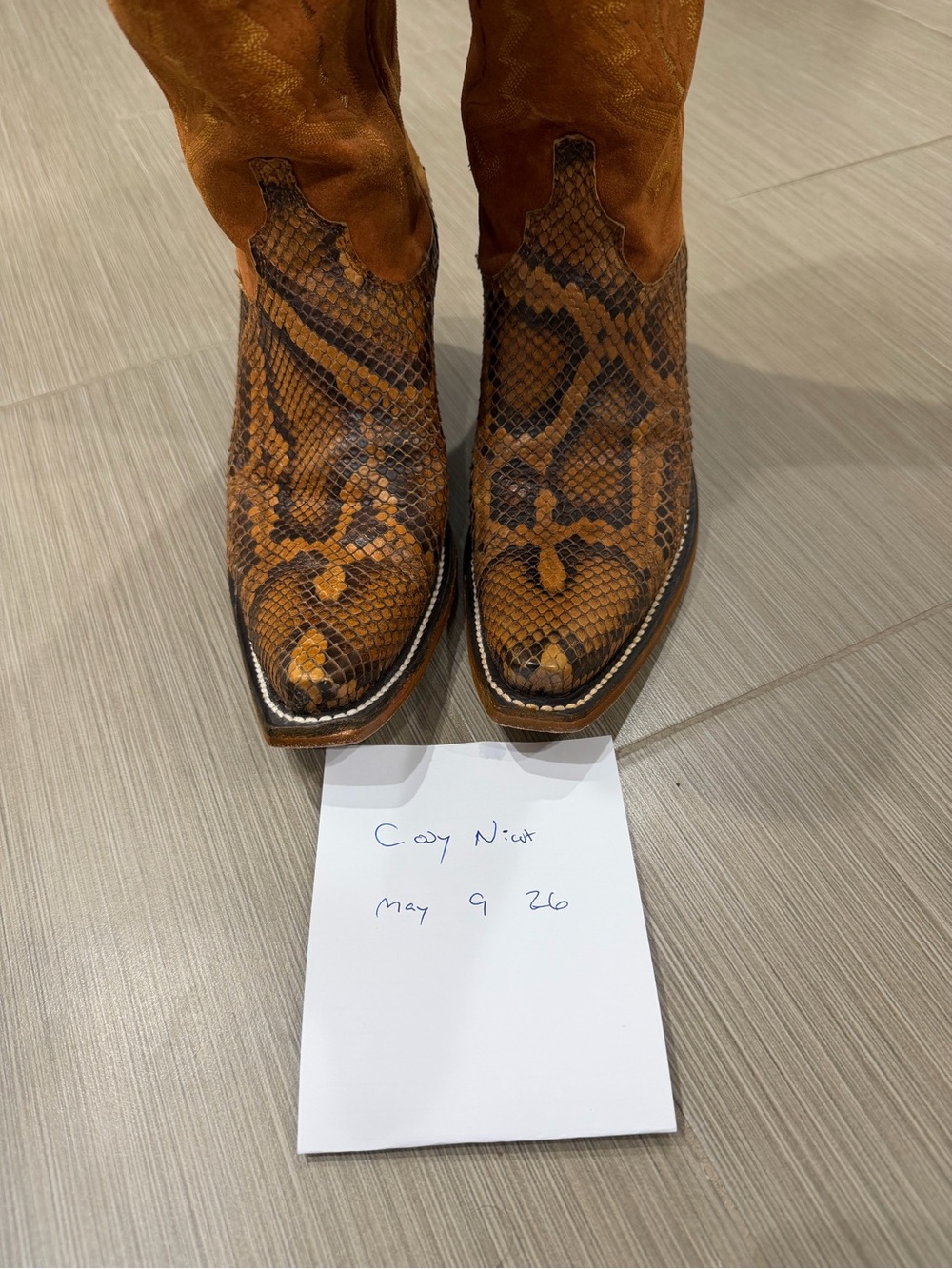 Lucchese Presley python boots. 7b. - Picture 3 of 8